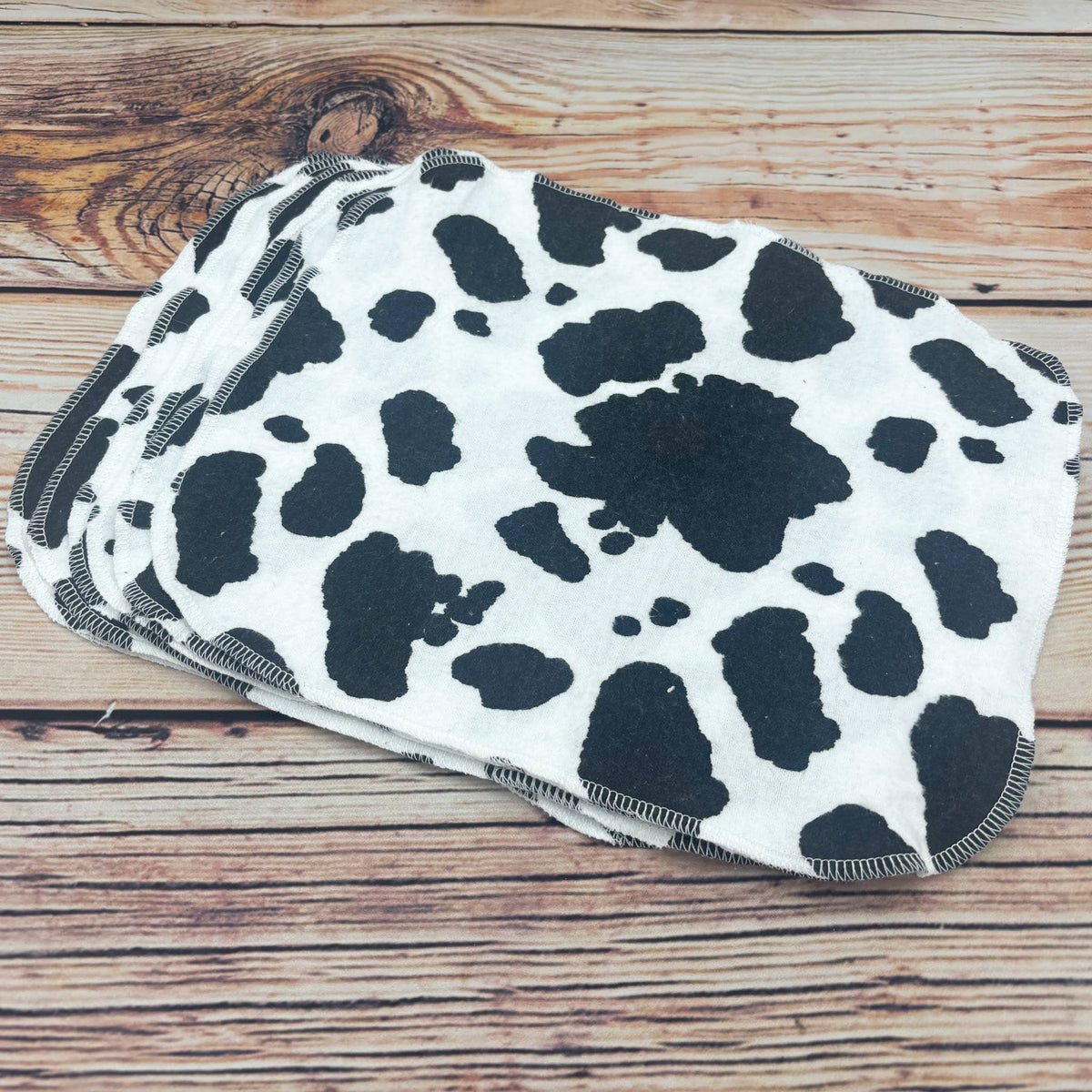 Black and White Cowprint Reusable Cotton Paper Towels
