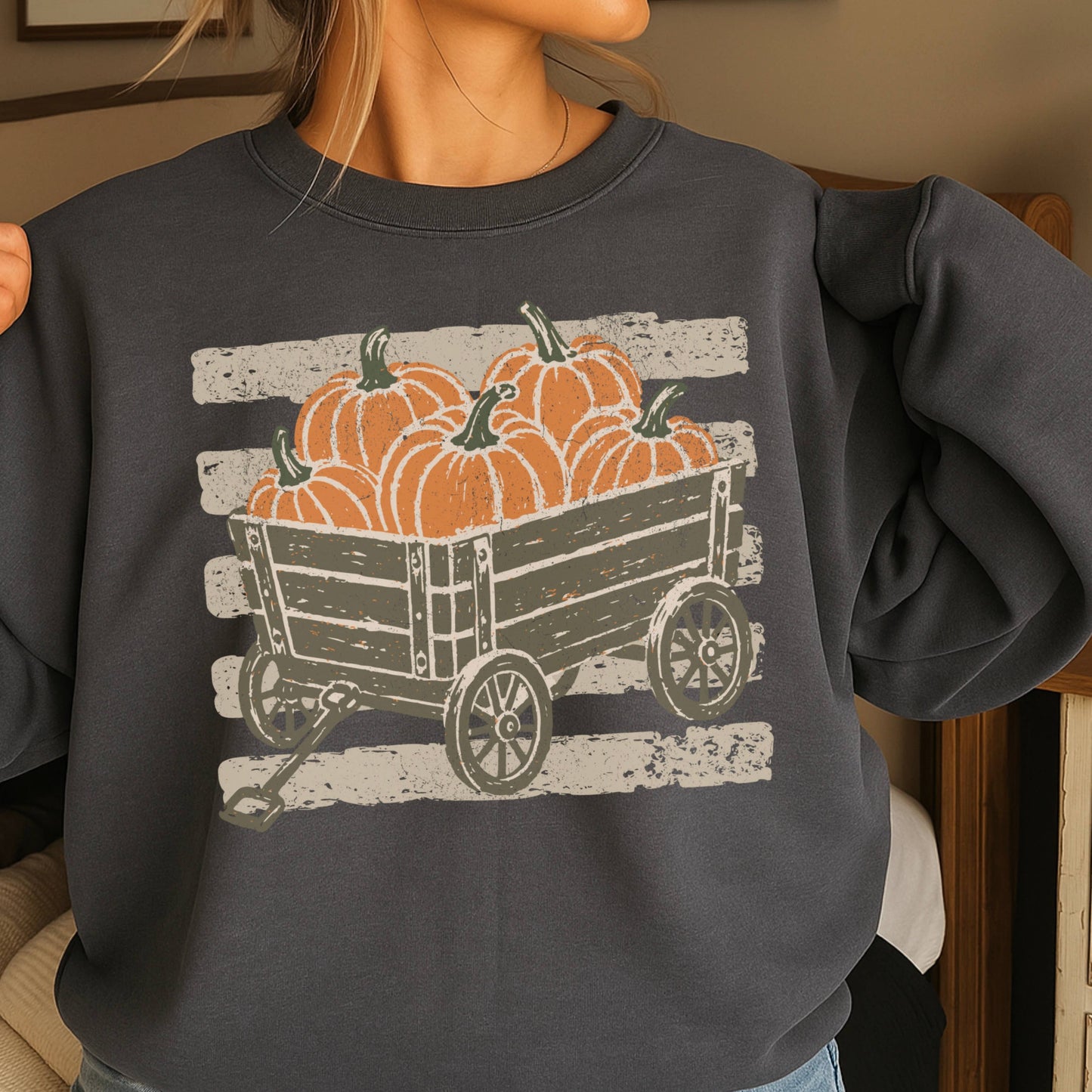 Pumpkin Wagon Fall Sweatshirt | Fall 2026 | Gildan