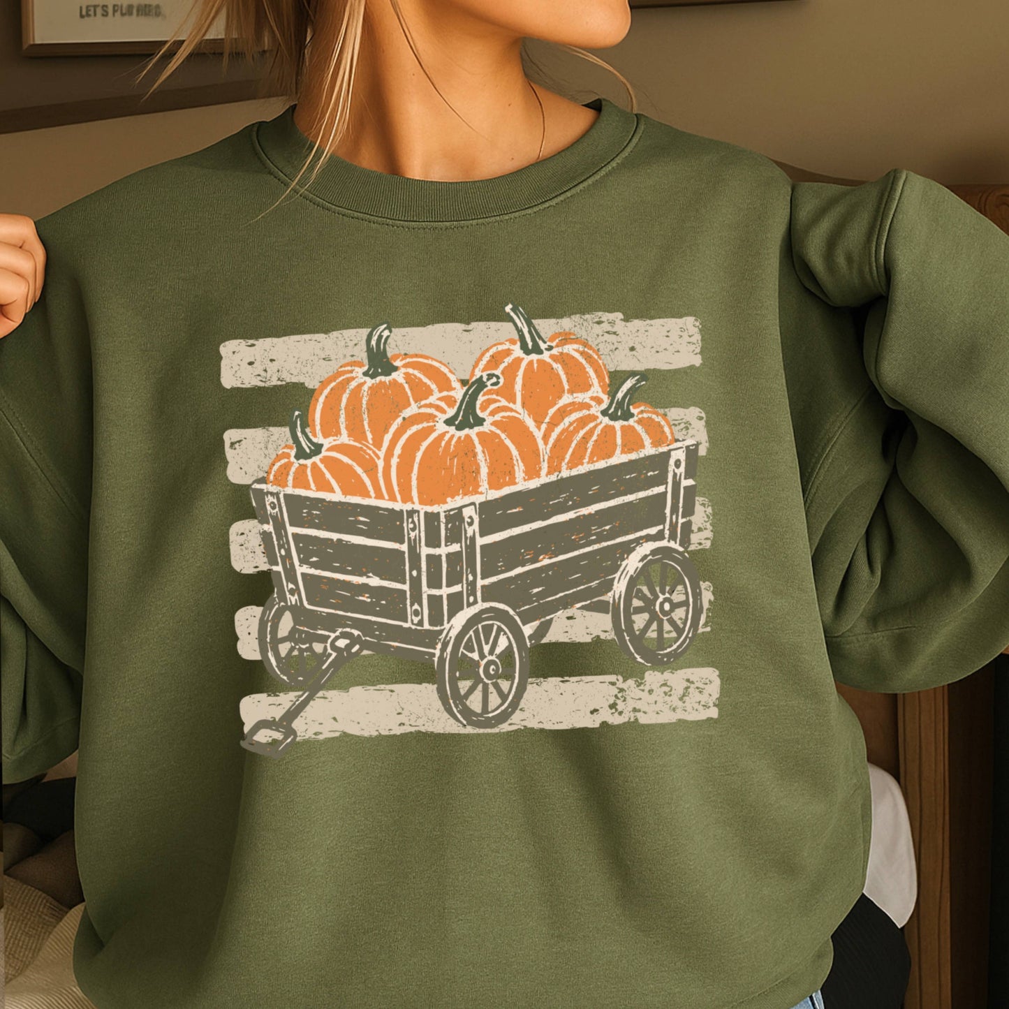 Pumpkin Wagon Fall Sweatshirt | Fall 2026 | Gildan