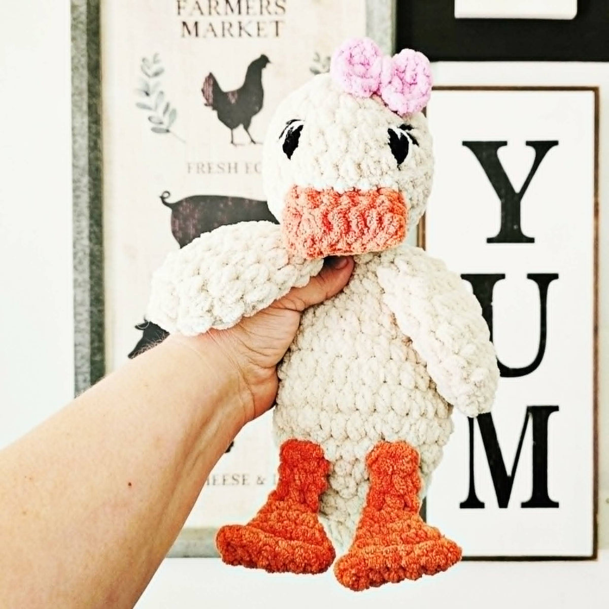 Crochet Duck Baby Plushie | Soft Security Blanket Lovey