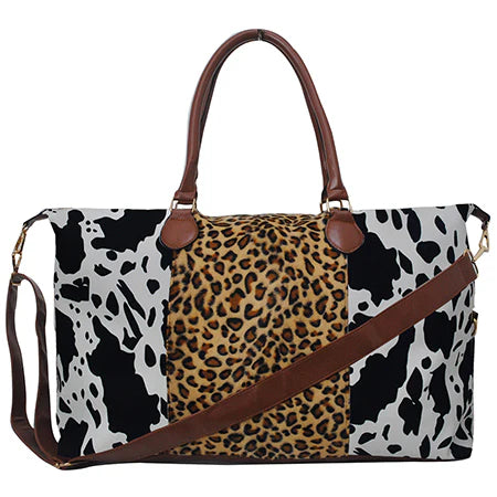 Weekender- Leopard/Black Cow Print Style