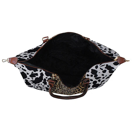 Weekender- Leopard/Black Cow Print Style