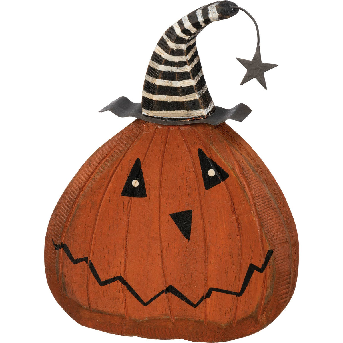 Wooden Pumpkin Head Chunky Sitter