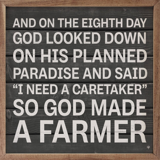God Made A Farmer- Wooden Decor