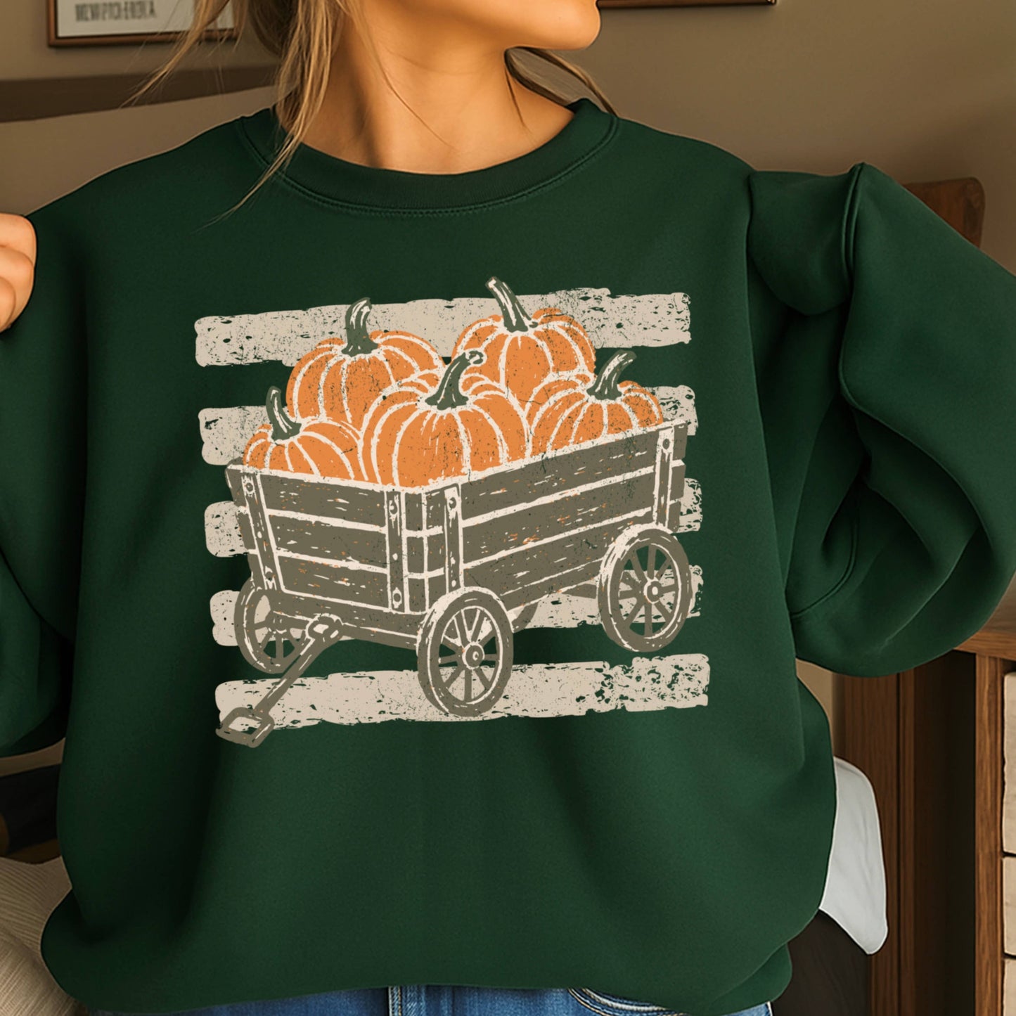 Pumpkin Wagon Fall Sweatshirt | Fall 2026 | Gildan