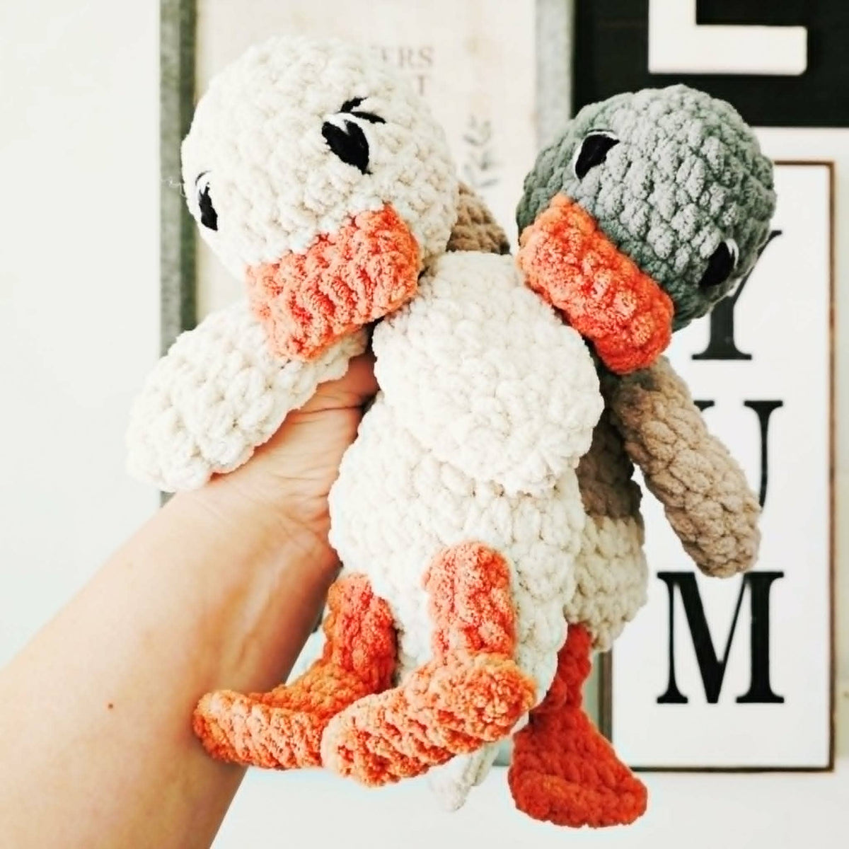 Crochet Duck Stuffed Animal | Infant Cuddle Snuggler Toy