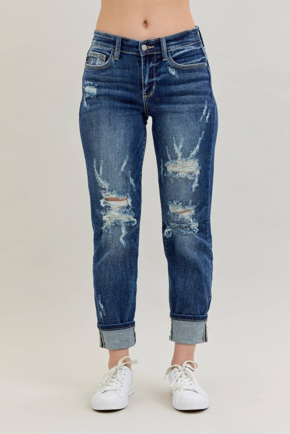 Judy Blue Jeans- Midrise Cuffed Boyfriend