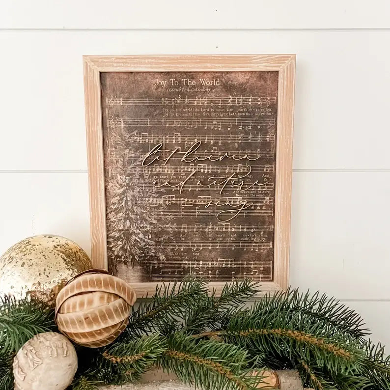 Vintage Christmas Carol Signs - Dark Background