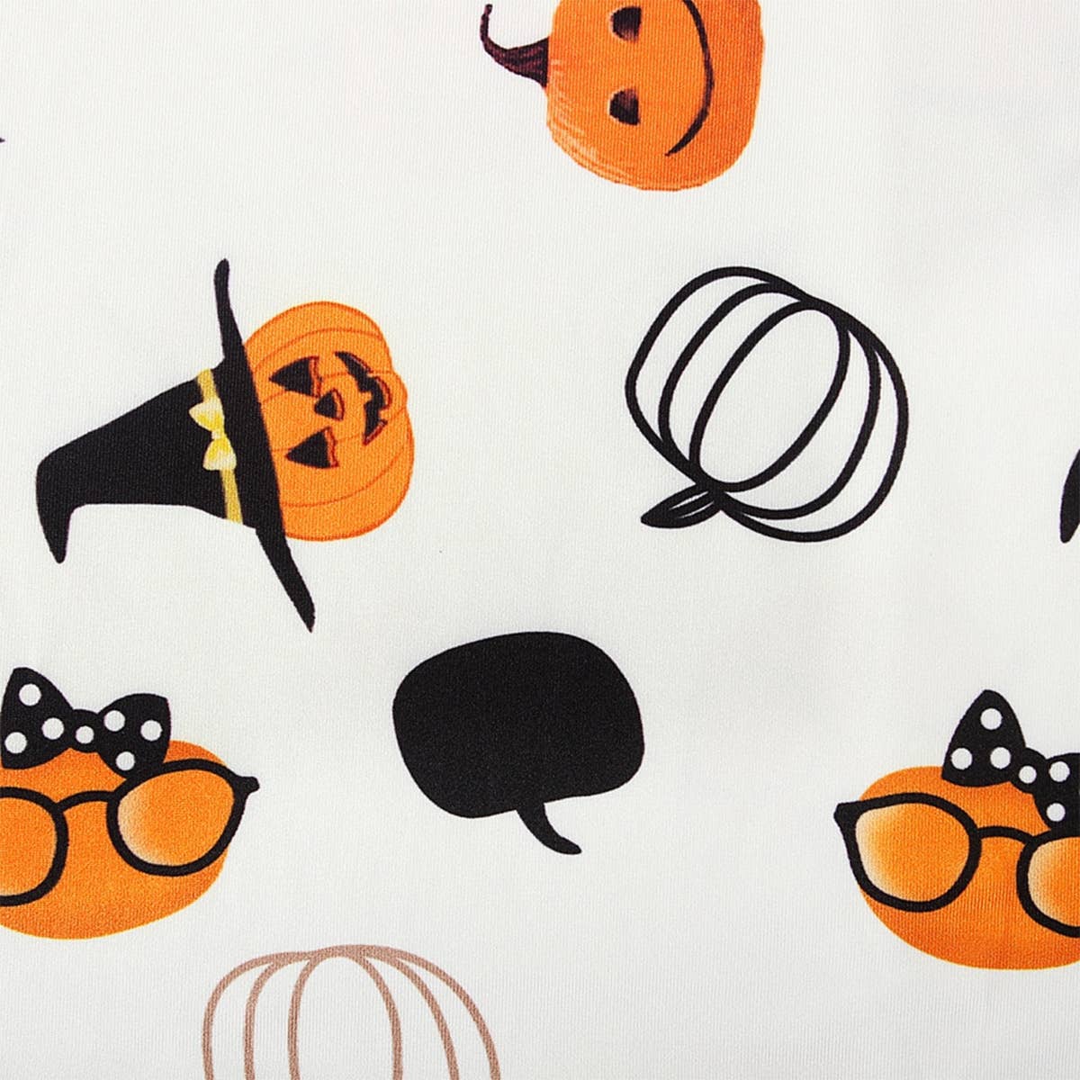 Pumpkin Print Cotton White Dress & Headband/Belt
