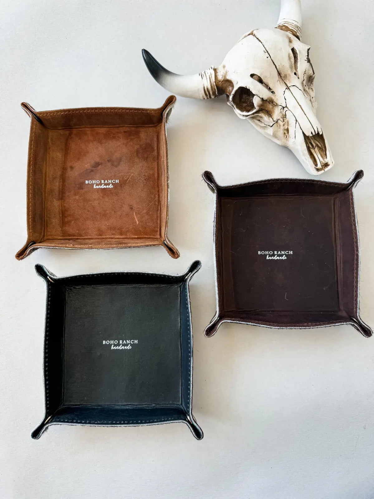 COWHIDE LEATHER TRAY- Jewerly/Keys/Storage