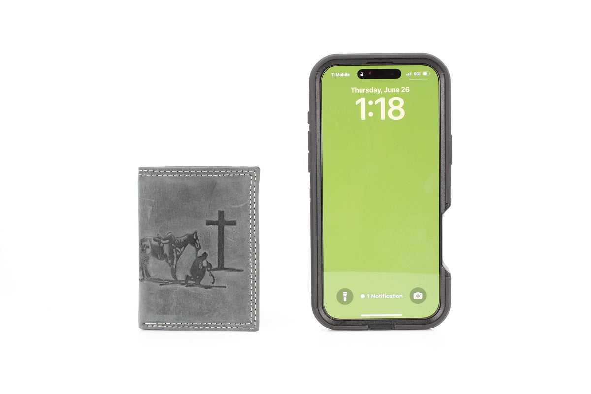Men’s Tri-Fold Wallet with Cowboy Emboss ABMWVT 04