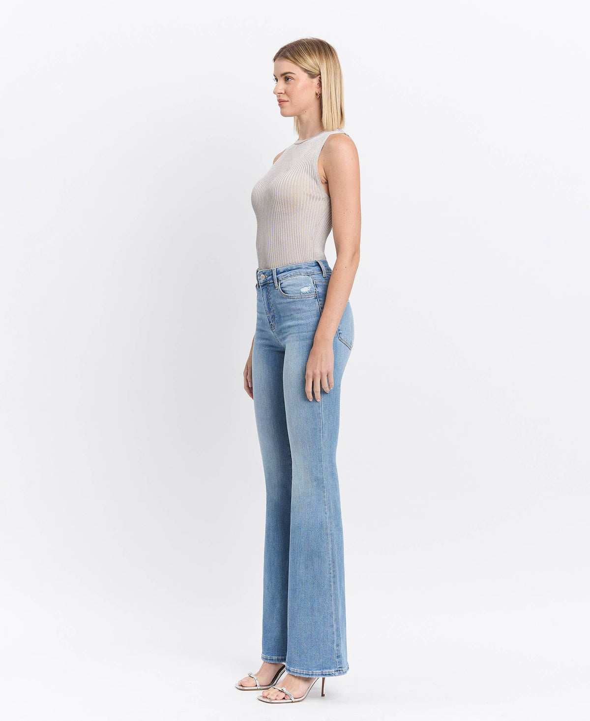 VERVET by FLYING MONKEY- HIGH RISE LONG FLARE JEANS