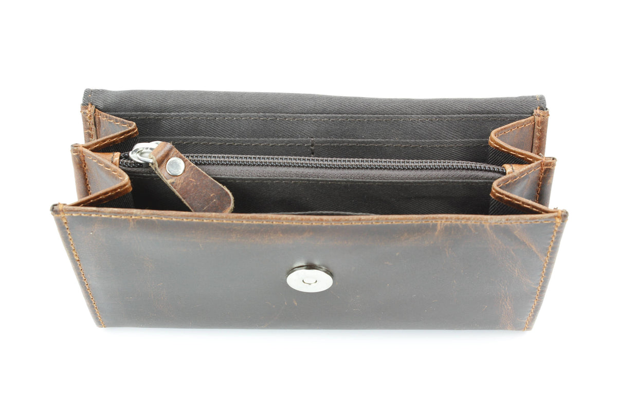 Women’s Rustic Brown Orange Aztec Clutch ABLW 18-2537