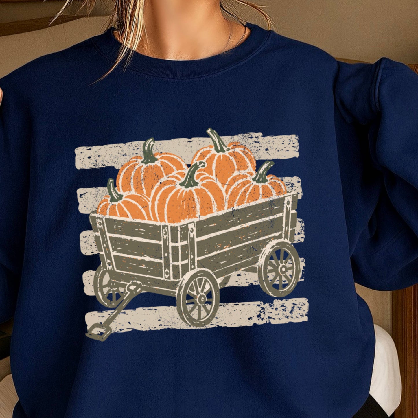 Pumpkin Wagon Fall Sweatshirt | Fall 2026 | Gildan