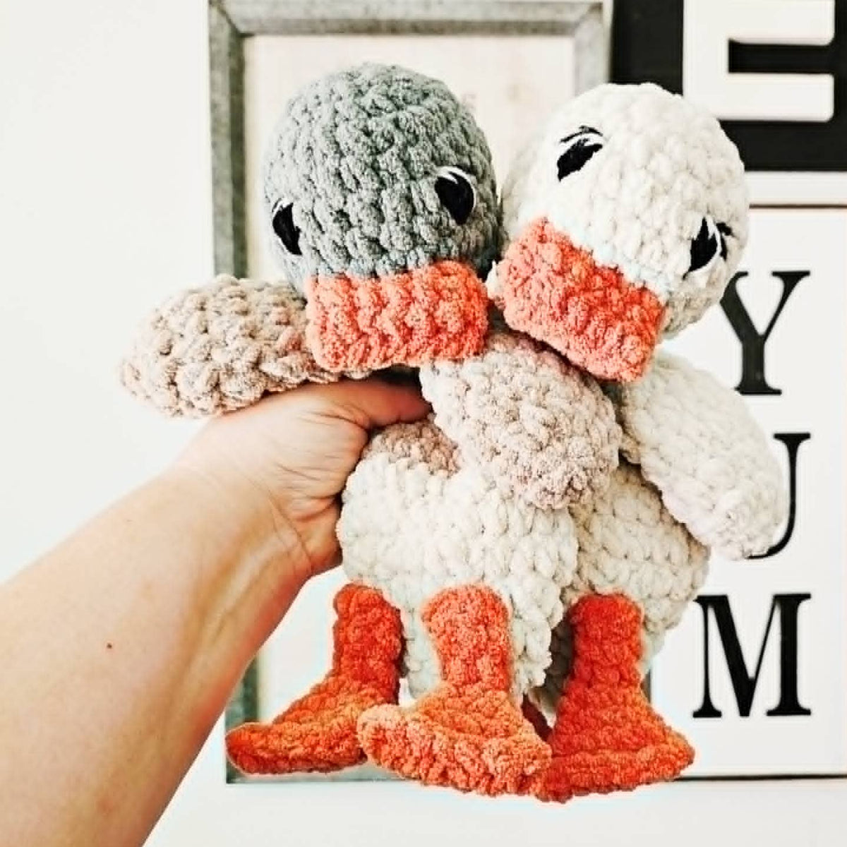 Crochet Duck Baby Plushie | Soft Security Blanket Lovey