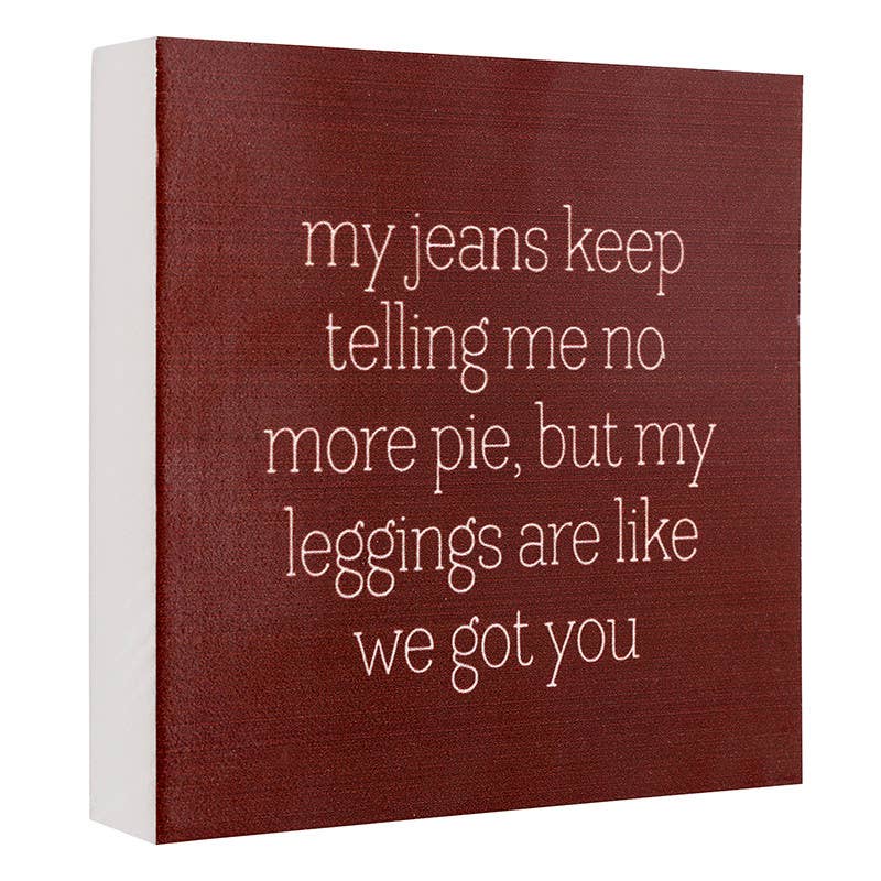 No More Pie Wood Block