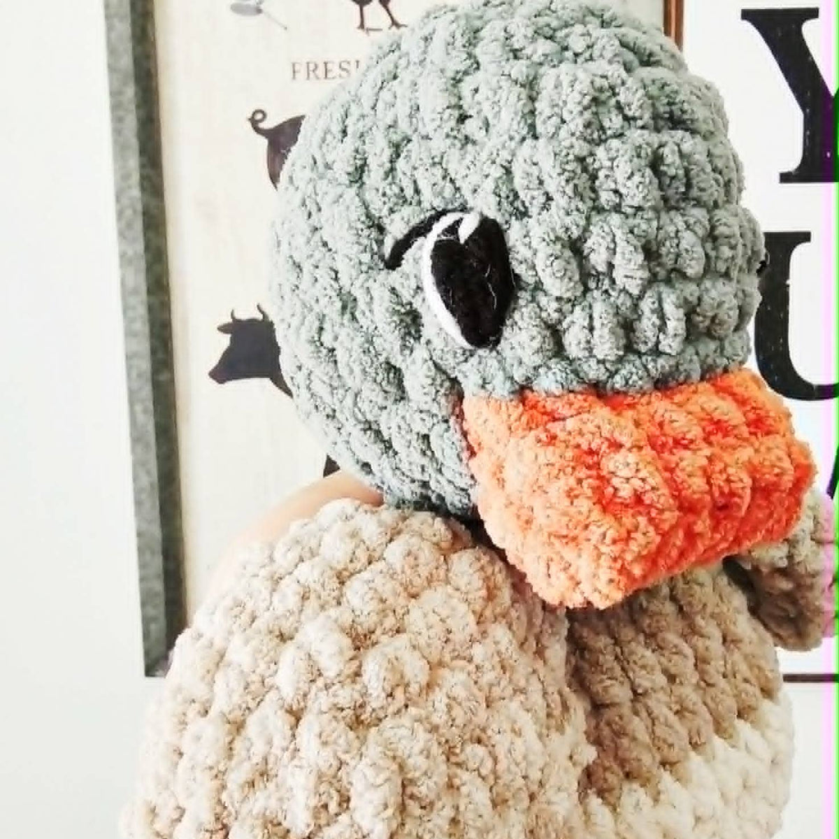 Crochet Duck Stuffed Animal | Infant Cuddle Snuggler Toy