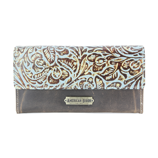 Women’s Brown Turquoise Floral Clutch