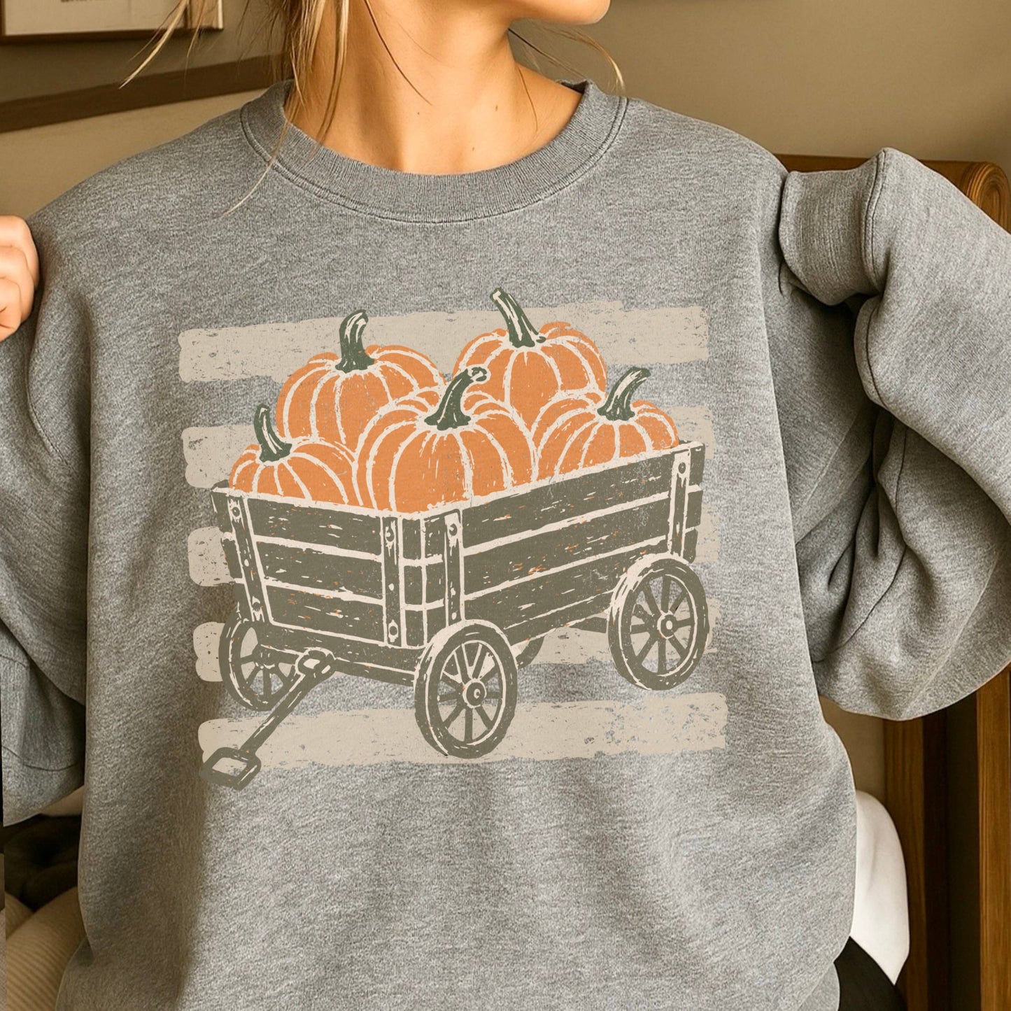 Pumpkin Wagon Fall Sweatshirt | Fall 2026 | Gildan