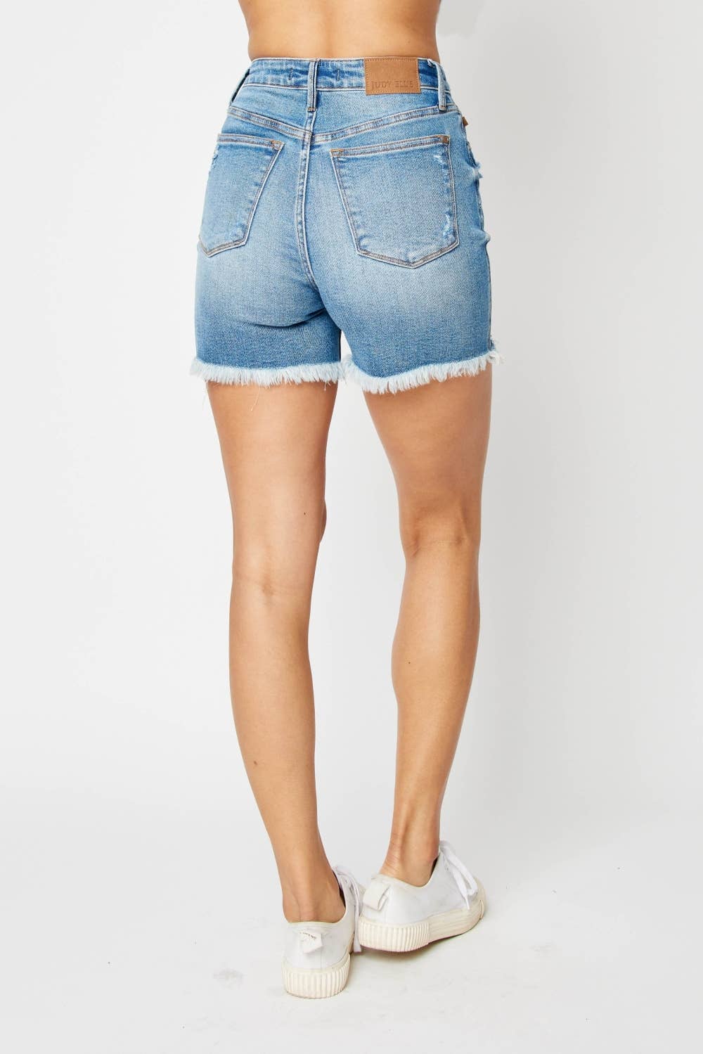 Judy Blue Jeans- HW Rigid Magic Destroy & Btn Fly Cut Off Shorts (XL Only)