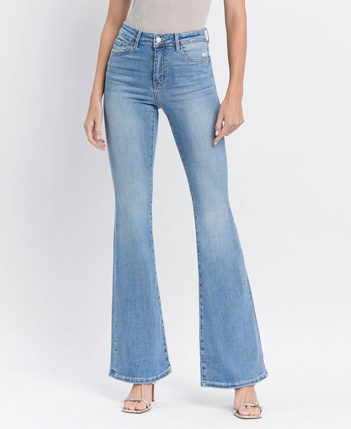 VERVET by FLYING MONKEY- HIGH RISE LONG FLARE JEANS