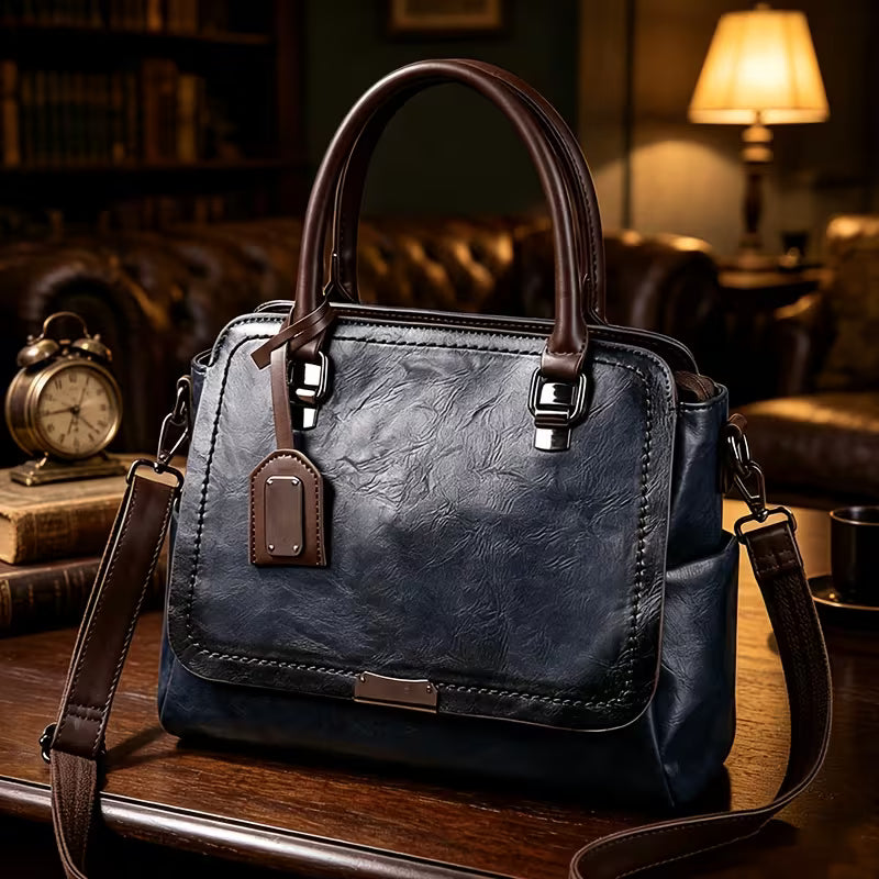 Retro Handbag- Dark Blue
