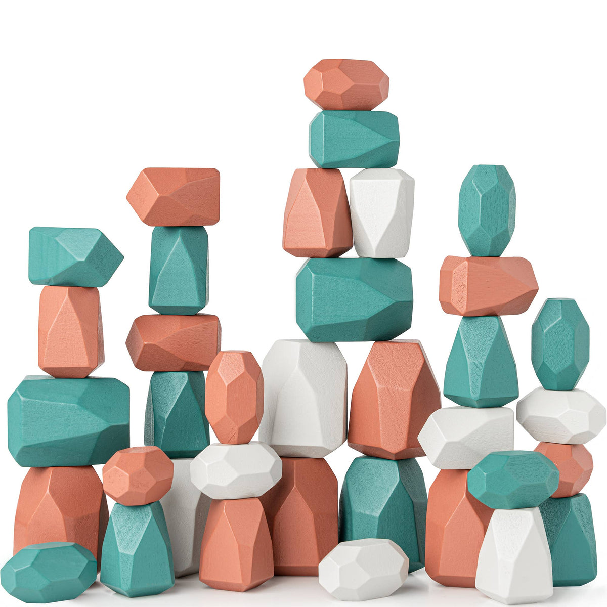 Stacking Rocks, 36 pcs Wooden Stacking Stones by Comfy Cubs