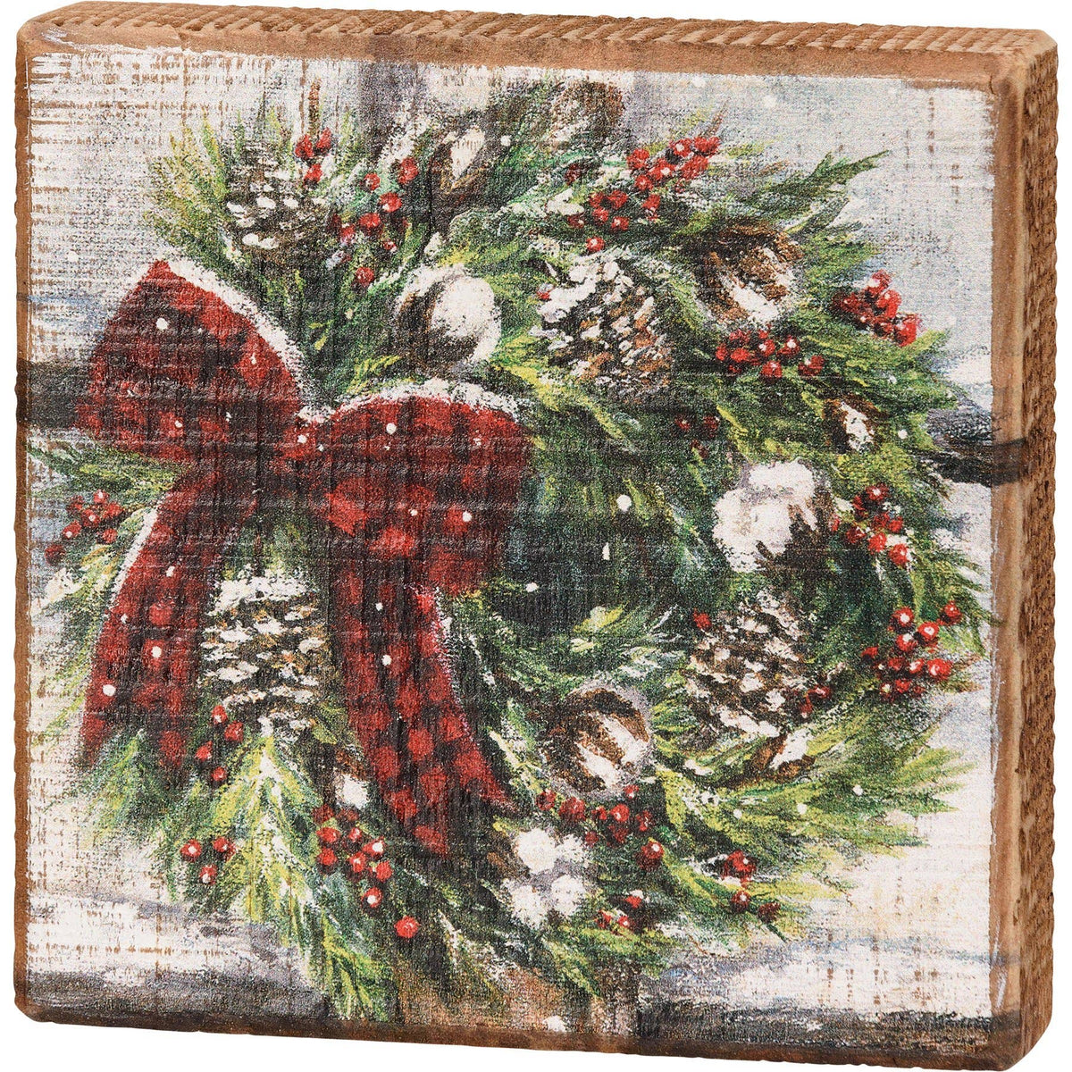 Winter Wreath Block Sign
