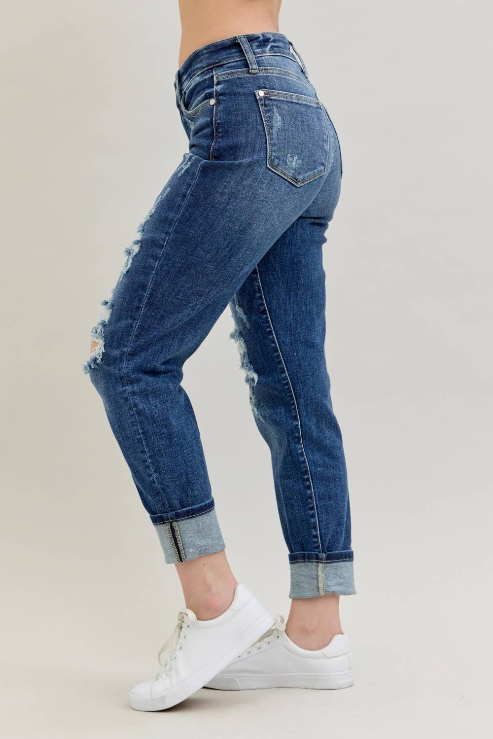 Judy Blue Jeans- Midrise Cuffed Boyfriend