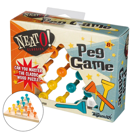 Neato! Classic Wooden Peg Game, Travel Size- Retro Classic