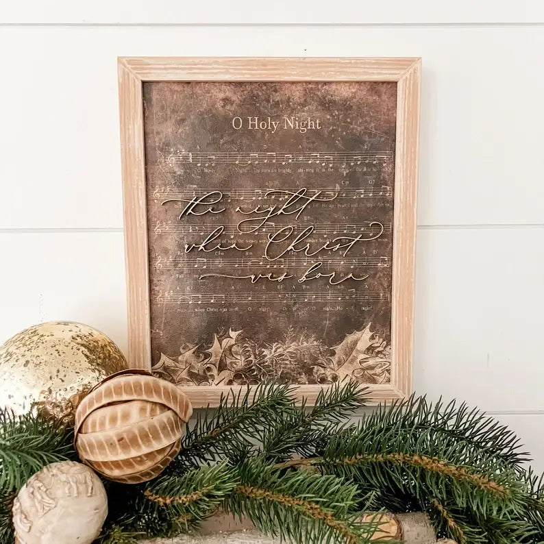 Vintage Christmas Carol Signs - Dark Background
