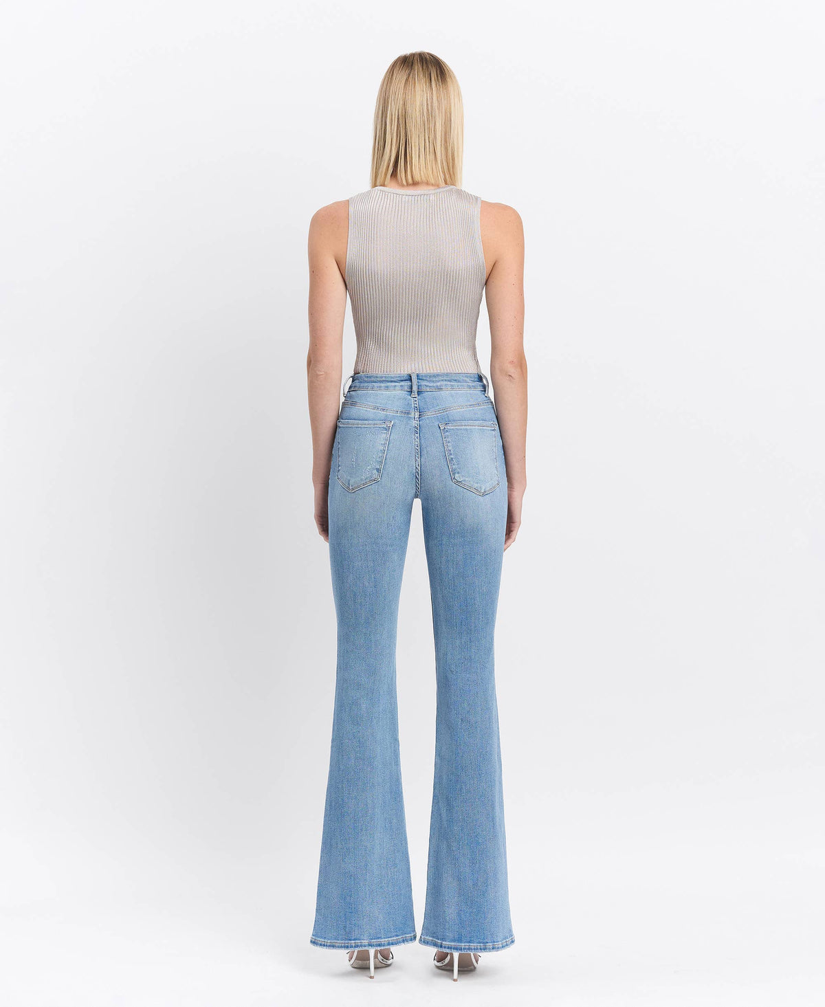 VERVET by FLYING MONKEY- HIGH RISE LONG FLARE JEANS