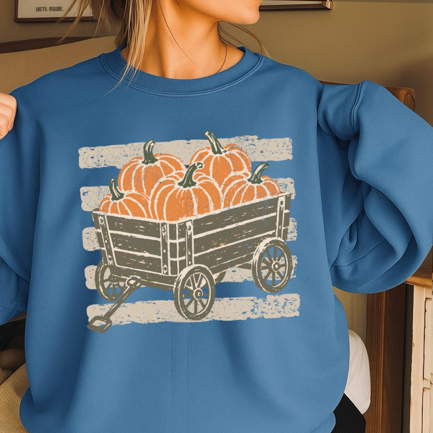 Pumpkin Wagon Fall Sweatshirt | Fall 2026 | Gildan