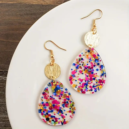 Confetti Teardrop Earrings