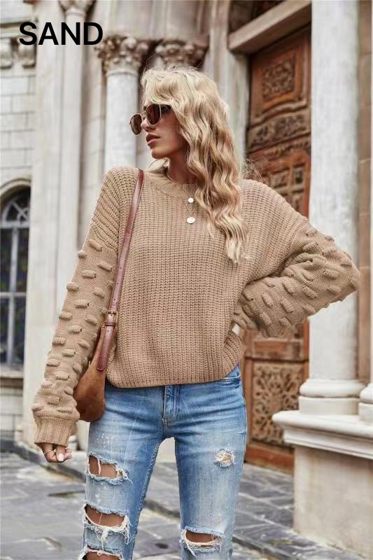 Lantern Sleeve Sweater- Sand