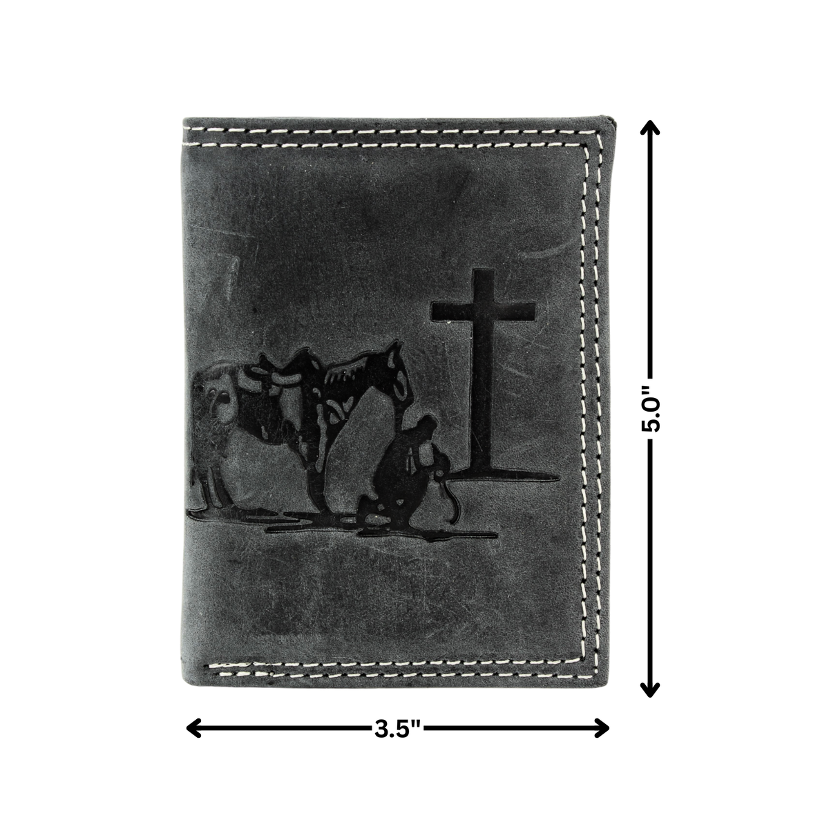 Men’s Tri-Fold Wallet with Cowboy Emboss ABMWVT 04