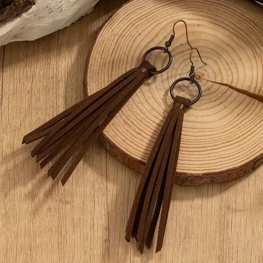 Leather Vintage Western Earrings