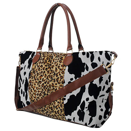 Weekender- Leopard/Black Cow Print Style